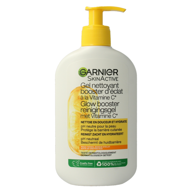 Gel limpiador Garnier Skinactive Vitamina C Glow 250 Mililitros