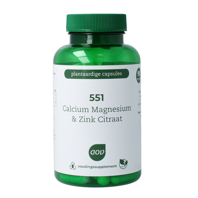 AOV 551 Cytrynian wapnia, magnezu i cynku 90 Kapsułek wegetariańskich