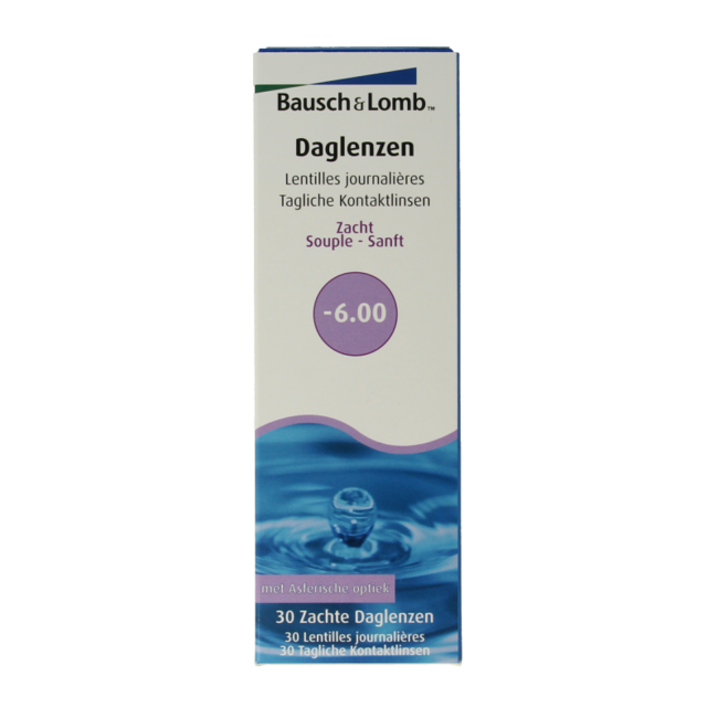 Lentilles journalières Bausch & Lomb -6,00 30 pièces