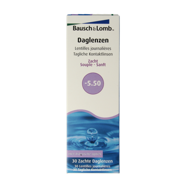 Soczewki jednodniowe Bausch & Lomb -5.50, 30 sztuk