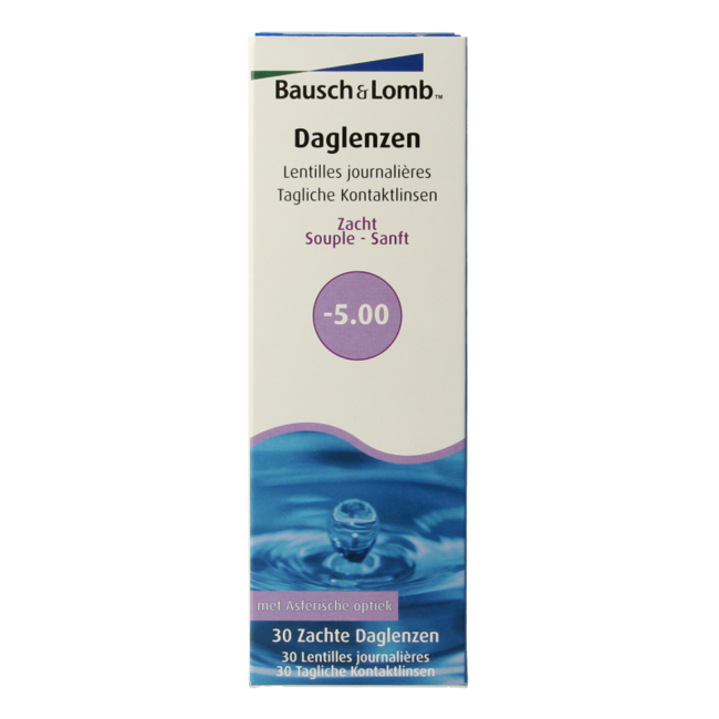 Soczewki jednodniowe Bausch & Lomb -5.00, 30 sztuk