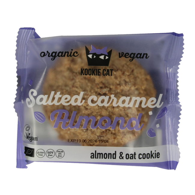 Kookie Cat Caramelo salado y almendras bio 50 Gramos