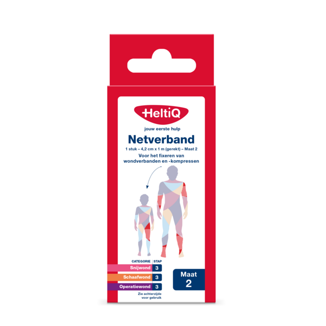 Heltiq Netzverband 4,2 cm x 1 m (gedehnt) Größe 2, 1 Stück