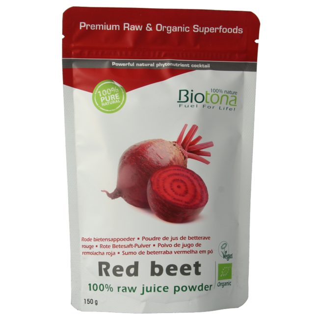 Biotona Remolacha Roja Cruda en Polvo Bio 150 Gramos