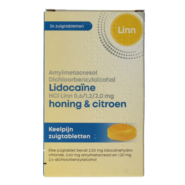Linn Amylmetacresol lidocaine honing citroen 24 Zuigtabletten