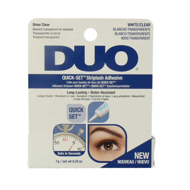 DUO Quickset Wimpernkleber für Streifenwimpern weiß/transparent 7 Gramm