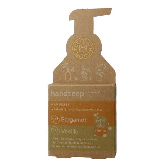 The Green Lab Co Kit de recharge savon pour les mains bergamote & vanille 4 pièces