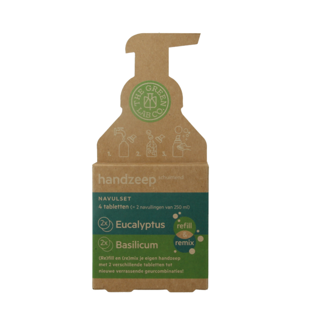 The Green Lab Co Kit de recharge savon mains eucalyptus et basilic 4 pièces