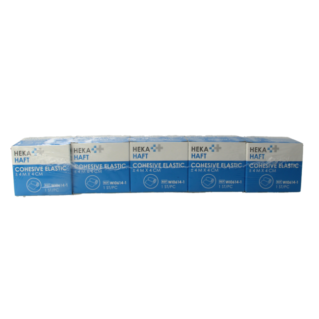 Bande cohésive Hekahaft 4 m x 4 cm, 5 rouleaux