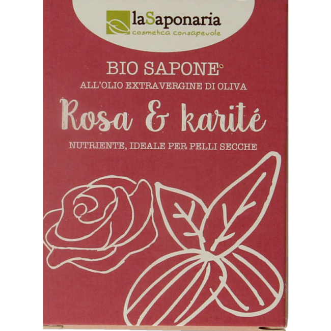 Jabón La Saponaria Rosa y Manteca de Karité Bio 100 Gramos