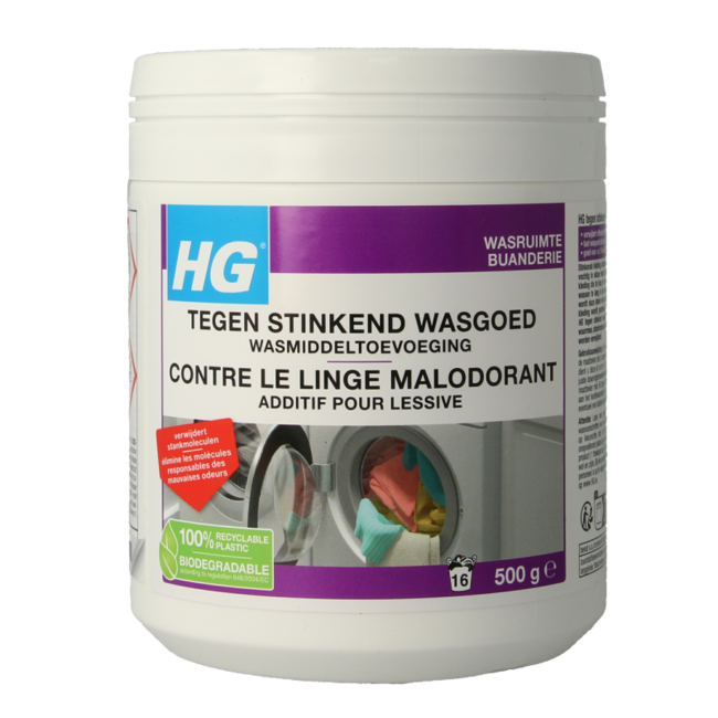HG Aditivo para Lavadora Ropa Maloliente 500 Gramos