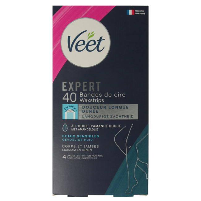 Veet Expert zimne plastry do depilacji nóg skóra wrażliwa 40 sztuk