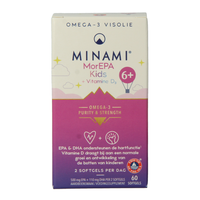 Minami MorEPA enfants + vitamine D3 60 capsules molles