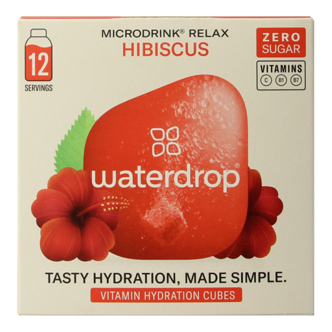 Waterdrop Microdrink Relax Hibiscus, 12 pastillas efervescentes
