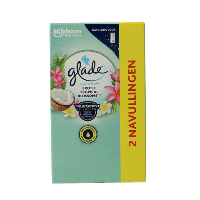 Glade Touch & Fresh Ricarica Duo Fiori Tropicali Esotici, 2 Pezzi