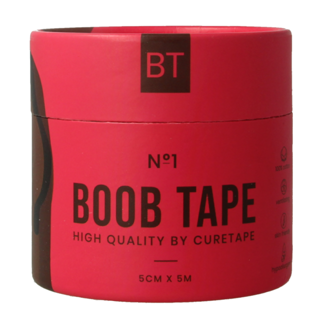 Cure Tape Boobtape n° 1 avec protège-tétons - 5 cm x 5 m noir 1 pièce