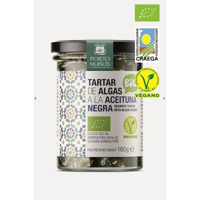 Porto Muíños Crema de algas con aceitunas ecológica 160 g