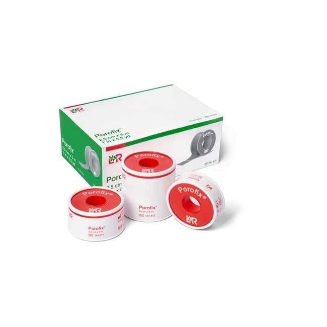 Nastro Adesivo Porofix 5m x 1.25cm, Senza Lattice, 18 Pezzi