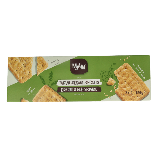 Mjam Organic Wheat & Sesame Biscuits 150g