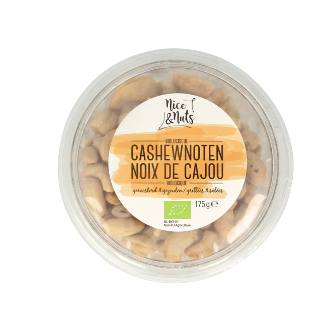 Nice & Nuts Noix de cajou grillées au sel de mer bio 175 g