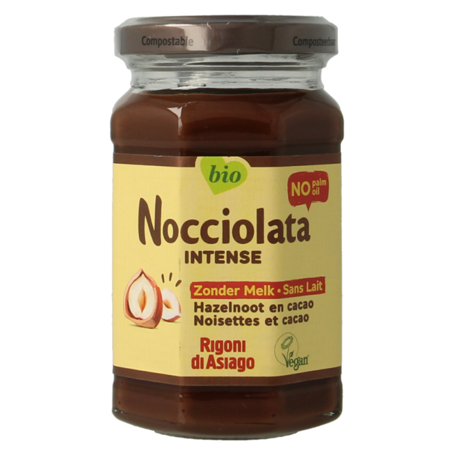 Hazelnootpasta zonder melk bio 250 Gram