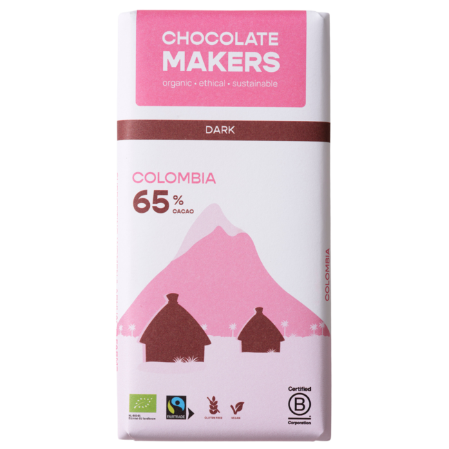 Tabliczka Czekolady Pure Love 65% Ciemna Fairtrade Bio 80 Gram
