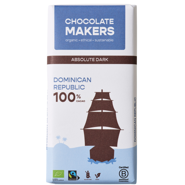 Tres Hombres 100% Extra Dark Fairtrade Organic Chocolate Bar 80g