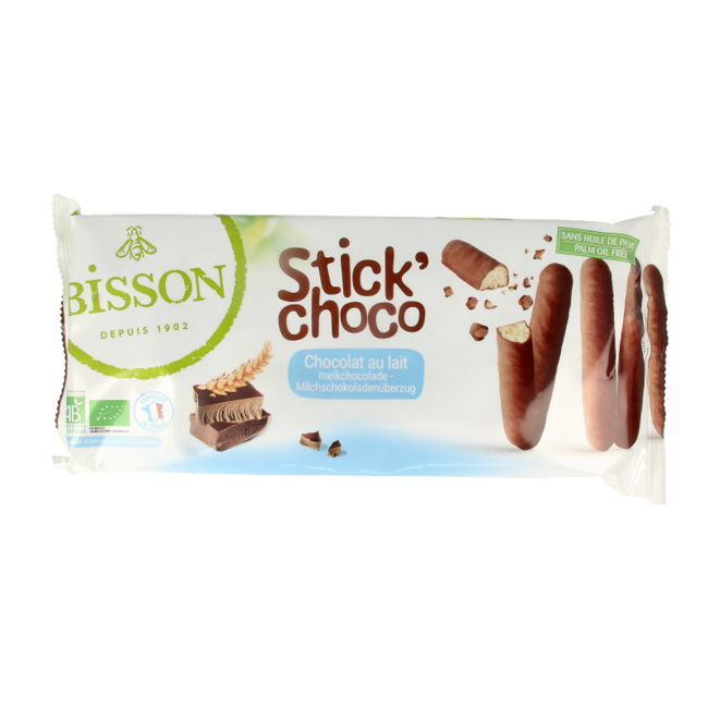 Schoko-Sticks Vollmilchschokolade Bio 130 Gramm