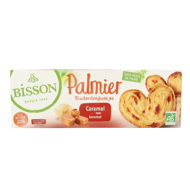 Bio-Karamell-Palmier-Blätterteiggebäck 100 Gramm