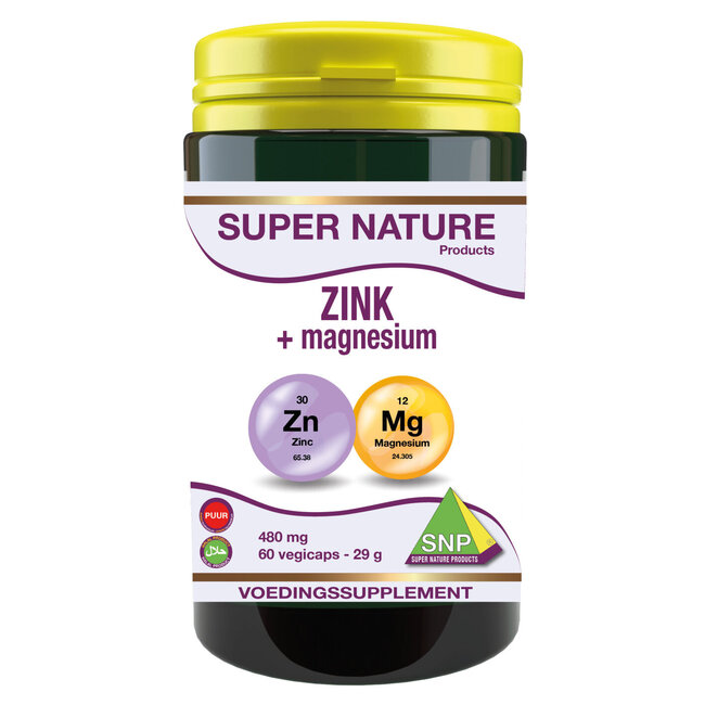 Zink + magnesium puur 60 Vegetarische capsules