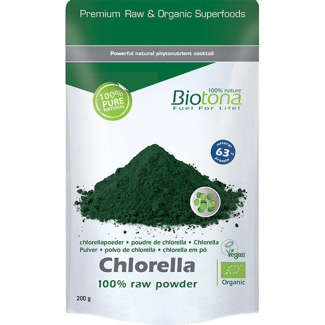 Poudre brute de chlorelle et spiruline bio 200 g
