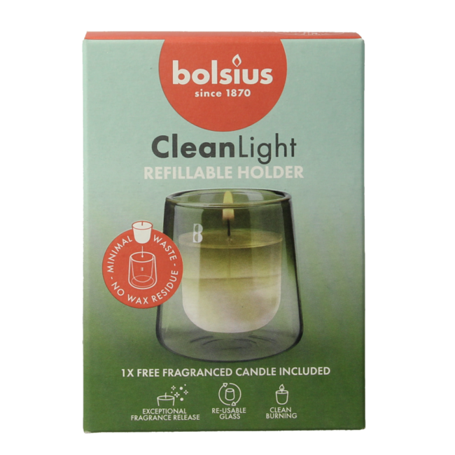 Zestaw startowy Bolsius Clean Light wkład zapachowy gardenia 270 gramów