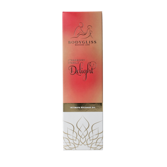 Huile de massage soyeuse champagne fraise 150 ml