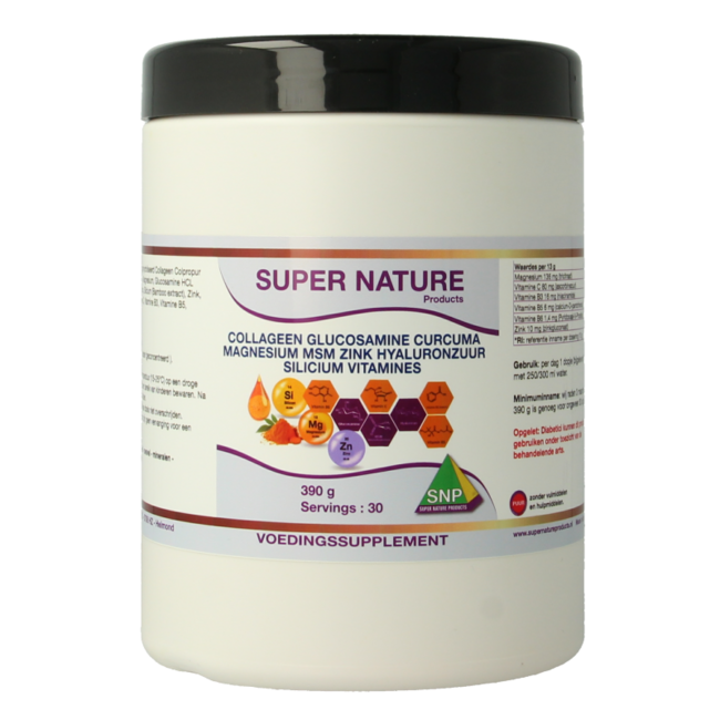 Collageen glucosamine curcuma magnesium MSM 390 Gram