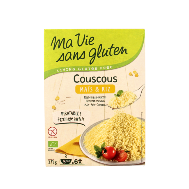 Couscous di mais e riso biologico senza glutine 375 Grammi