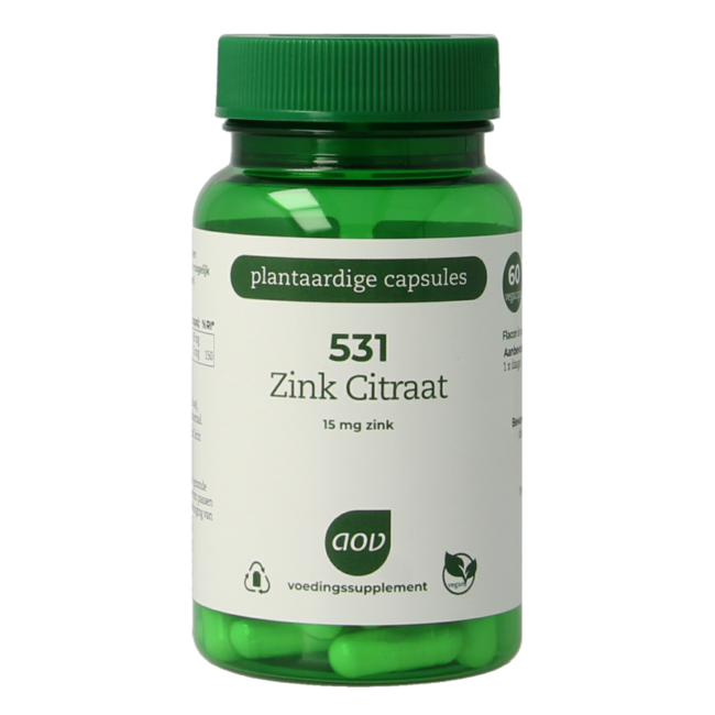531 Zink citraat 15mg 60 Vegetarische capsules