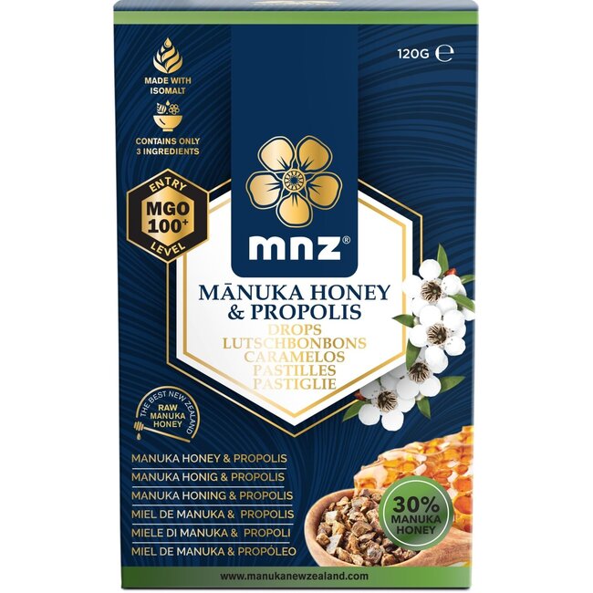Pastillas de miel de Manuka MGO 100+ con própolis 120 g