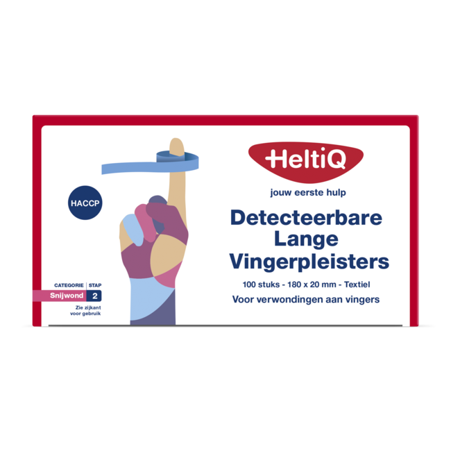 Detektierbares Fingerpflaster, lang, Textil, 180 x 20 mm, 100 Stück