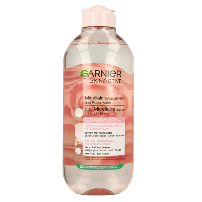 Agua Micelar con Agua de Rosas SkinActive 400 ml