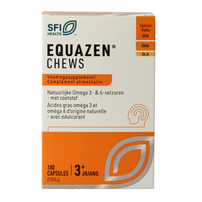 Equazen Chews acides gras oméga 3 et 6, 180 capsules