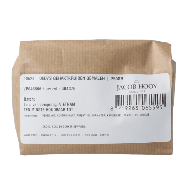 Mélange d'épices pour viande hachée de Grand-mère moulu 250 g