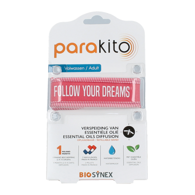 Opaska przeciw komarom dla dorosłych fuksja 1 sztuka