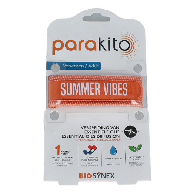 Adult anti-mosquito wristband orange 1 piece