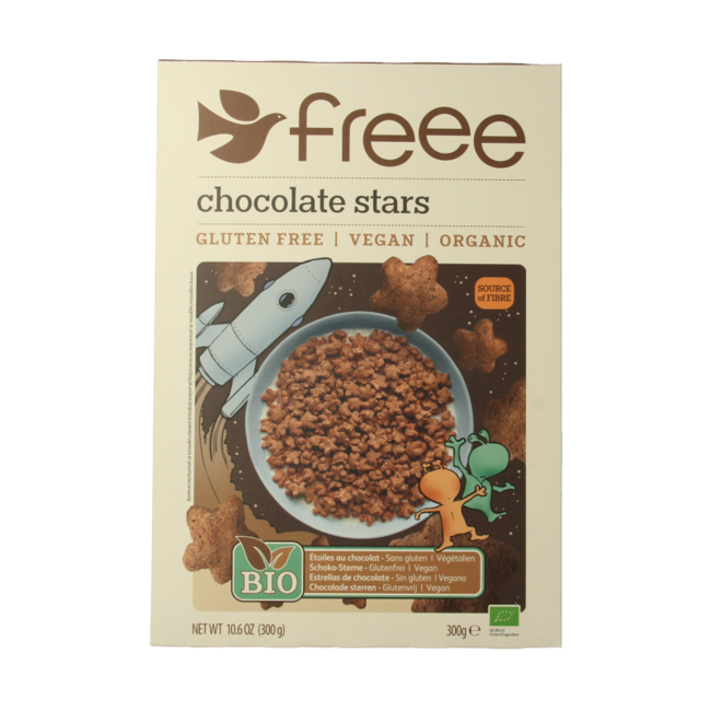 Estrellas de chocolate sin gluten bio 300 gramos