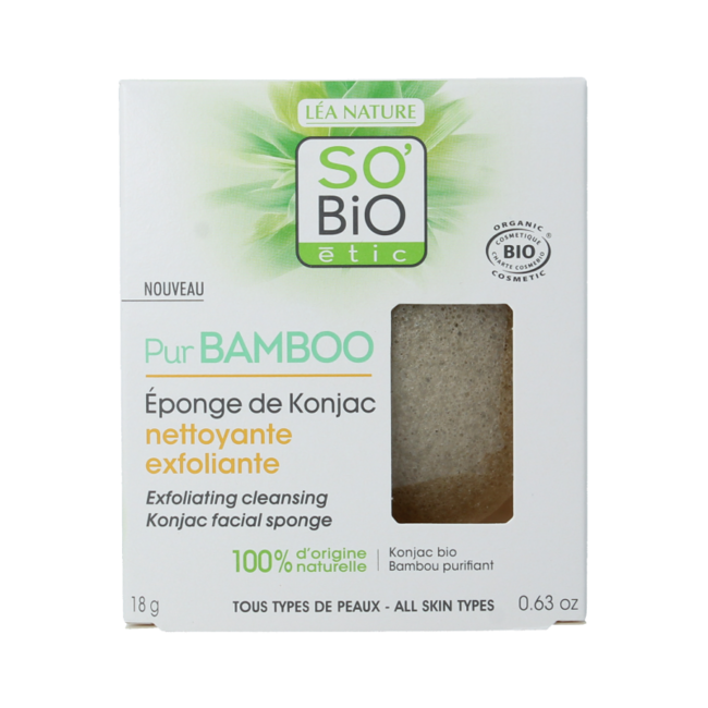Éponge Konjac au bambou 1 pièce