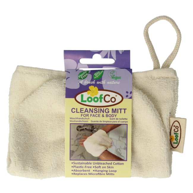 Organic unbleached cotton washing mitt 1 Piece