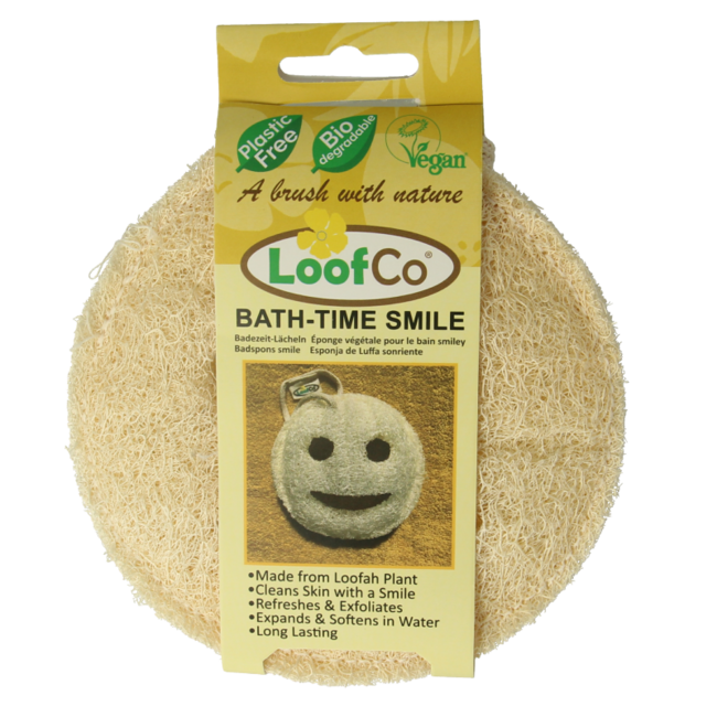 Éponge de douche et de bain smiley bio, 1 pièce