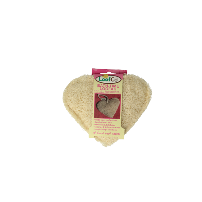 Organic heart-shaped shower and bath sponge, 1 piece