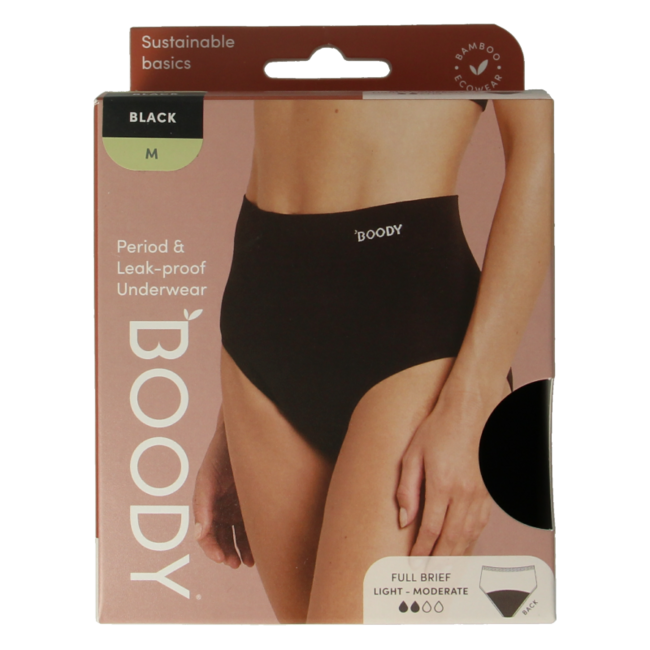 Culotte de règles taille haute noir flux léger/normal M 1 pièce