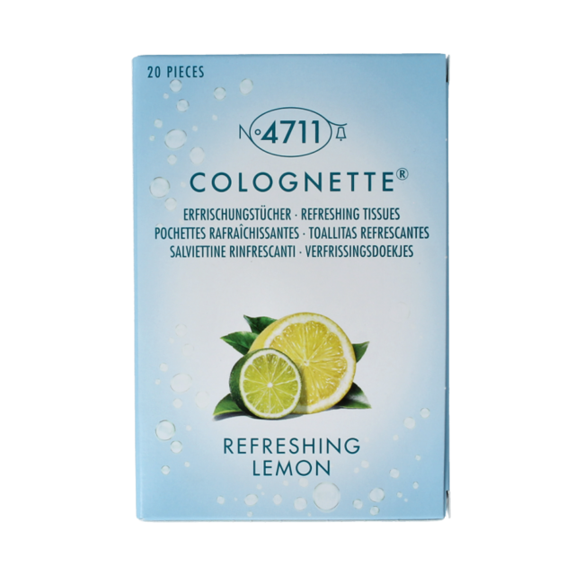 Lingettes rafraîchissantes Colognette citron 20 pièces